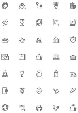 Vector logistic icon set clipart