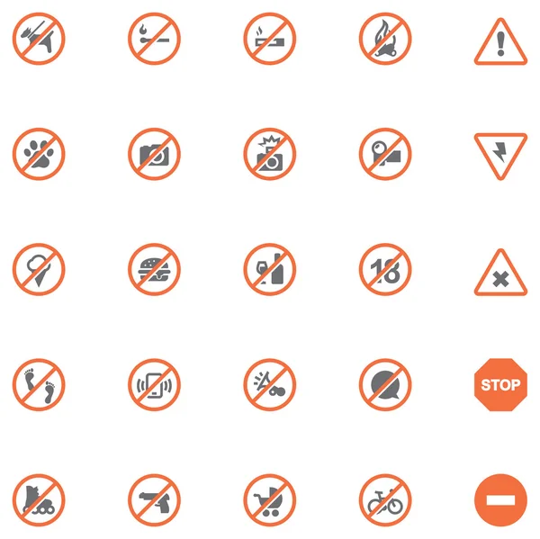 Signos de prohibición establecidos — Vector de stock