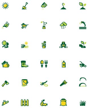 vector Icon set Bahçe