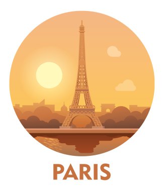 Seyahat hedef Paris simgesi