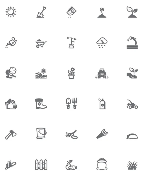 Vektor trädgårdsskötsel Ikonuppsättning — Stock vektor
