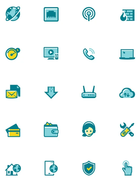 Vektör internet servis sağlayıcı Icon set — Stok Vektör