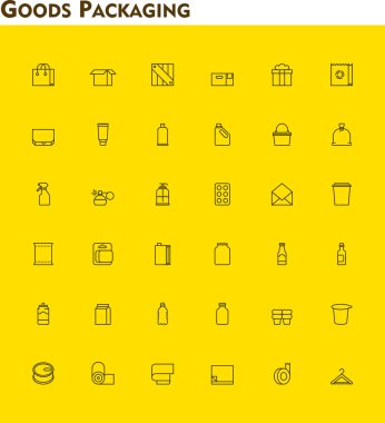 Doğrusal ambalaj Icon set