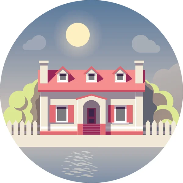 Vector flat house icon — Stock Vector