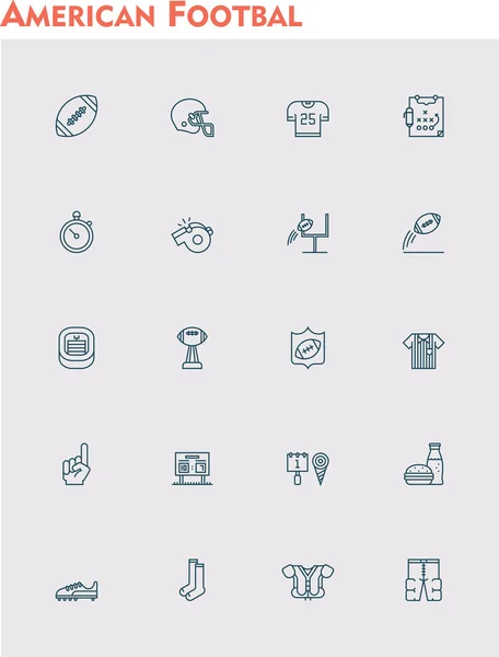 Набор икон векторного американского футбола — стоковый вектор