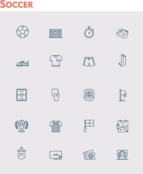 Векторный набор символов футбола — стоковый вектор