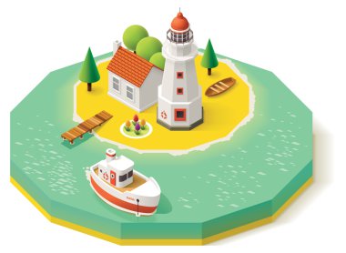 Vektör izometrik deniz feneri