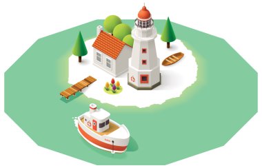 Vektör izometrik deniz feneri