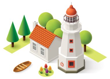 Vektör izometrik deniz feneri