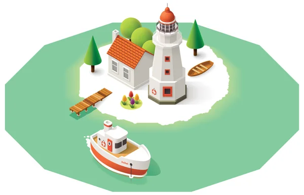 Vector isometric lighthouse — Stock Vector