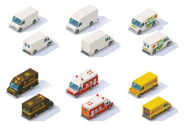 Vektör izometrik adım vans set
