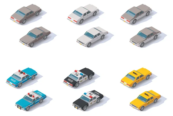 Vector isometric cars set — Stock Vector