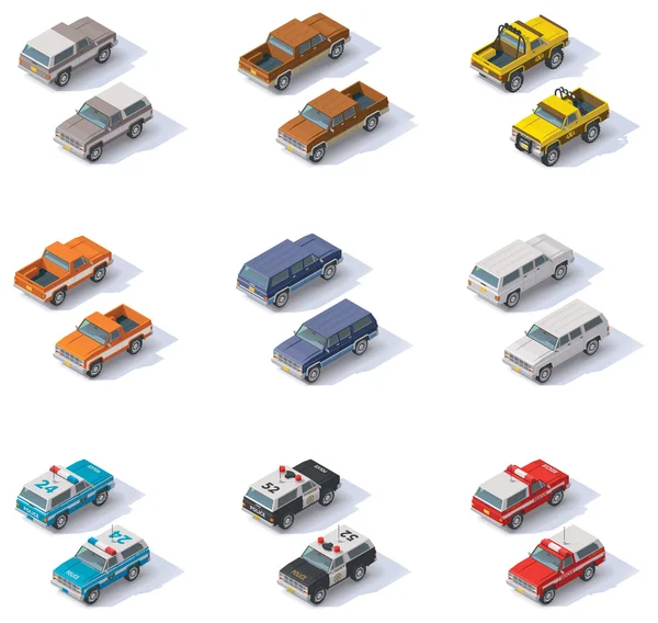 Vector isometric SUVs set — Stock Illustration Vector isometric SUVs set Royalty Free Stock Illustrations