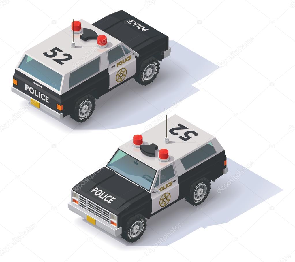 Vector isometric police SUV