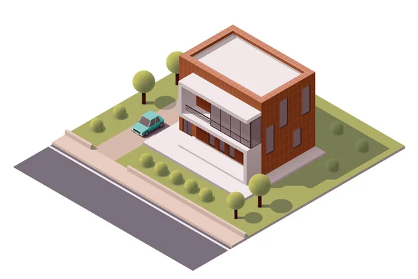 Vector isometric modern house — Stock Vector