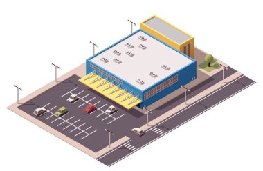 Vektör izometrik alışveriş merkezi