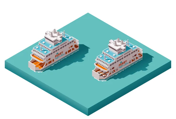 Vector isometric ferry — Stock Vector