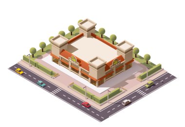 Vektör izometrik kapalı çarşı