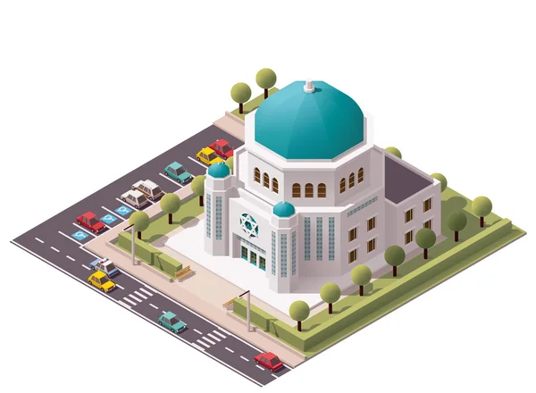 Vector isometric synagogue — Stock Vector