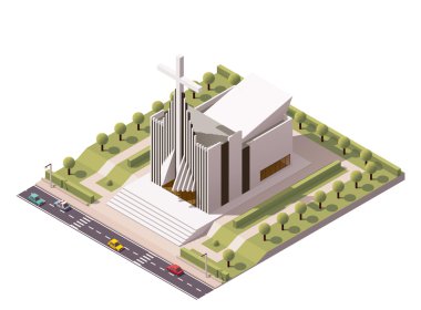 Vektör izometrik modern Kilisesi