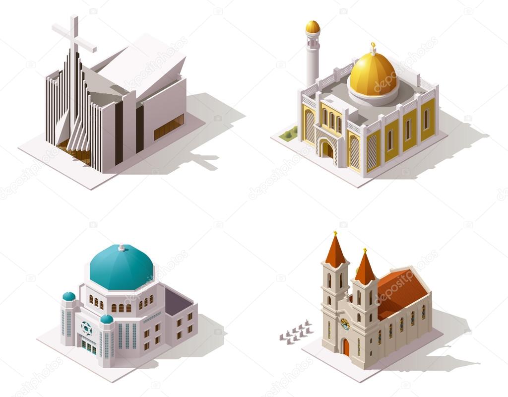 Vector isometric places of worship