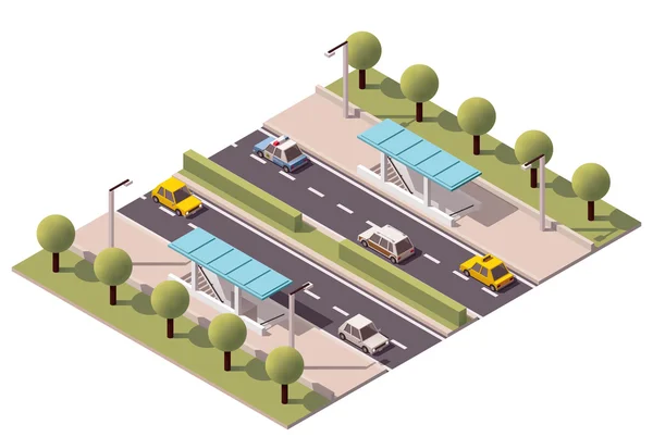 Vector isometrische snelweg voetgangerstunnel — Stockvector