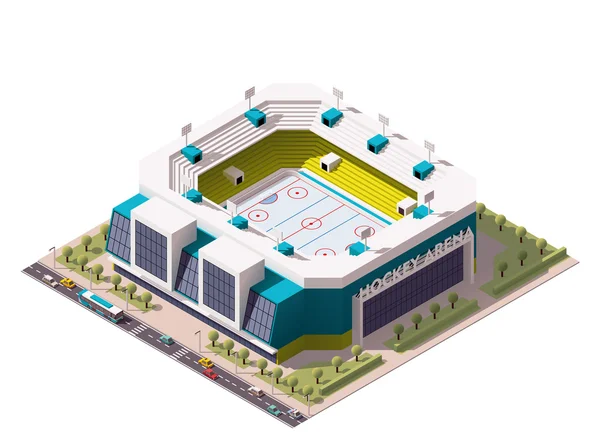 Vector isométrico arena de hockey sobre hielo — Archivo Imágenes Vectoriales