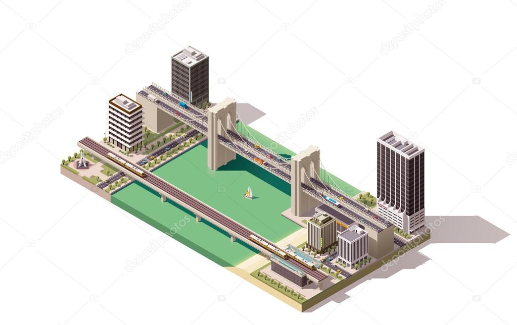 Vector isometric city map