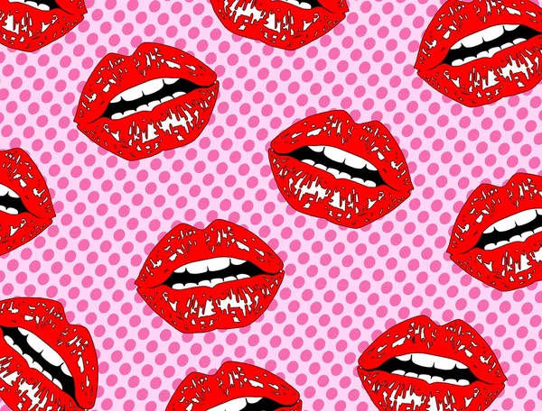 Arrière-plan avec lèvres rouges — Image vectorielle
