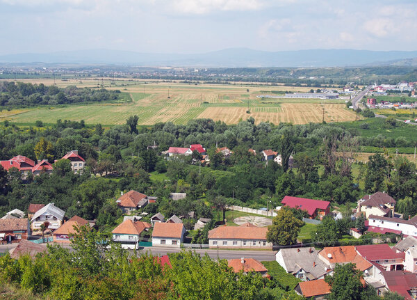 Panorama of the city of Mukachevo, Ukraine