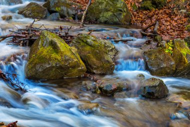 Closeup acele dağ nehir