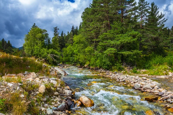 Rauschende Bergflussszene — Stockfoto