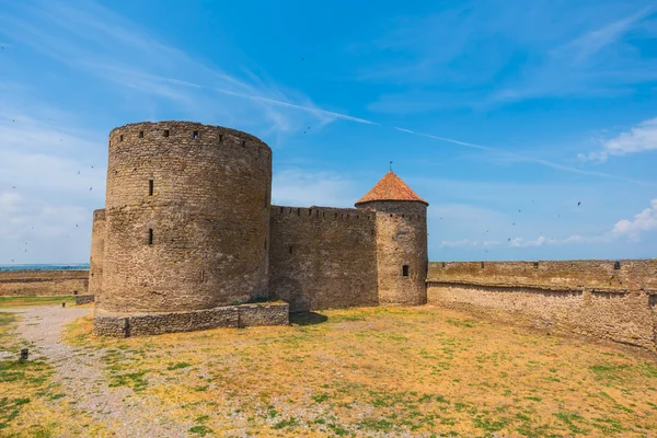 Tower among a old castle yard — Stock Photo, Image