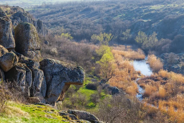 River flow down through a canyon — Stock Photo, Image