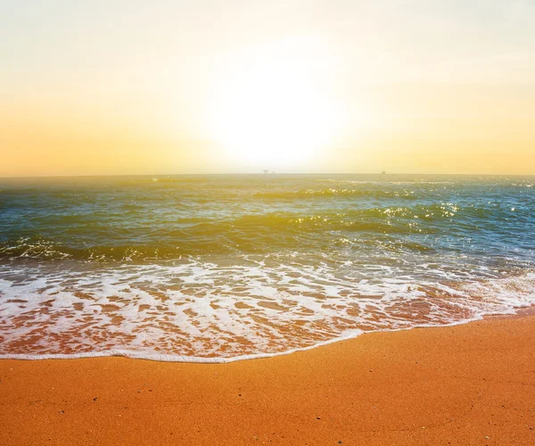 Costa do mar de verão ao pôr do sol — Fotografia de Stock