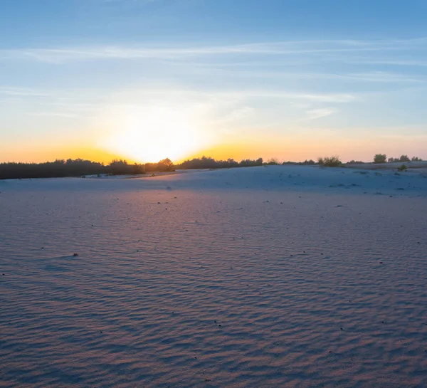 Amplo Deserto Arenoso Pôr Sol — Fotografia de Stock