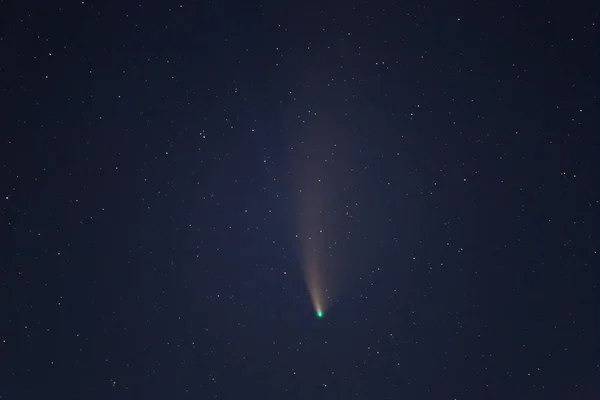 Stor Komet Natthimlen Stjärnklar Astronomisk Astrofotografi Scen — Stockfoto