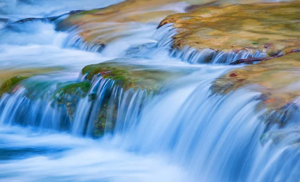 Closeup Small Brook Rushing Stones Beautiful Natural Background — Stock Photo, Image