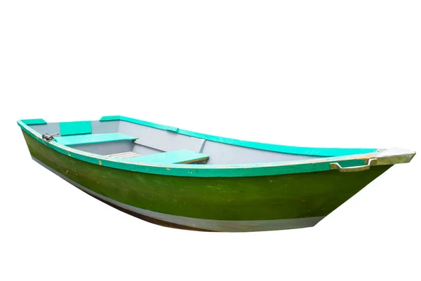 在白色背景上隔离的木制桨船 — 图库照片