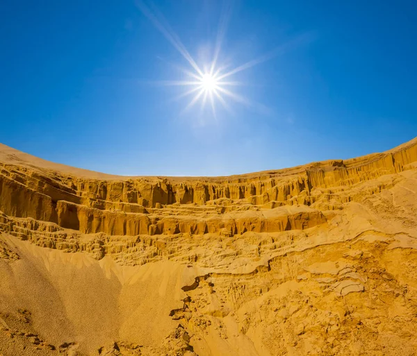 High Sandy Desert Dune Light Sparkle Sun Natural Outdoor Desert — Stock Photo, Image