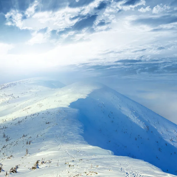 Vinterfjellscenen – stockfoto