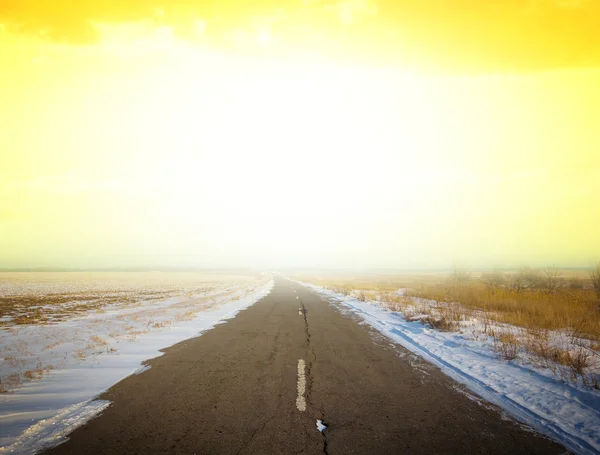 Winter road — Stock Photo, Image