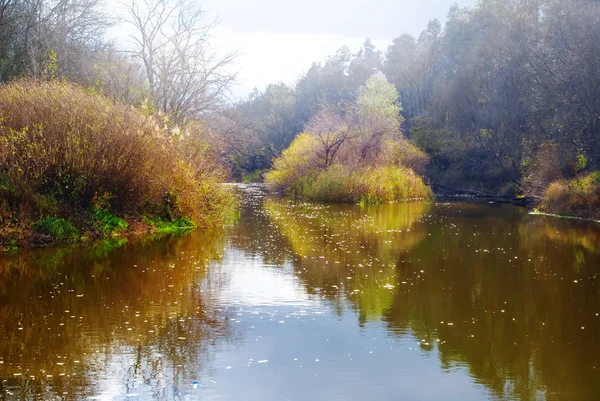 Podzimní řeka scéna — Stock fotografie