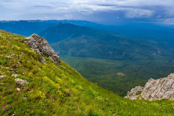 Yeşil dağ sahne — Stok fotoğraf