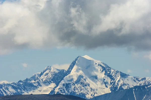在一场雪，阿尔泰俄罗斯登上峰顶 — 图库照片