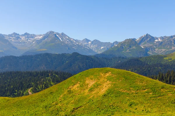 Verde cena de montanha caucasiana — Fotografia de Stock
