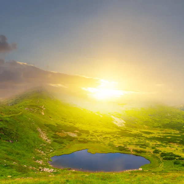 Lake in a green mountains — Stock Photo, Image