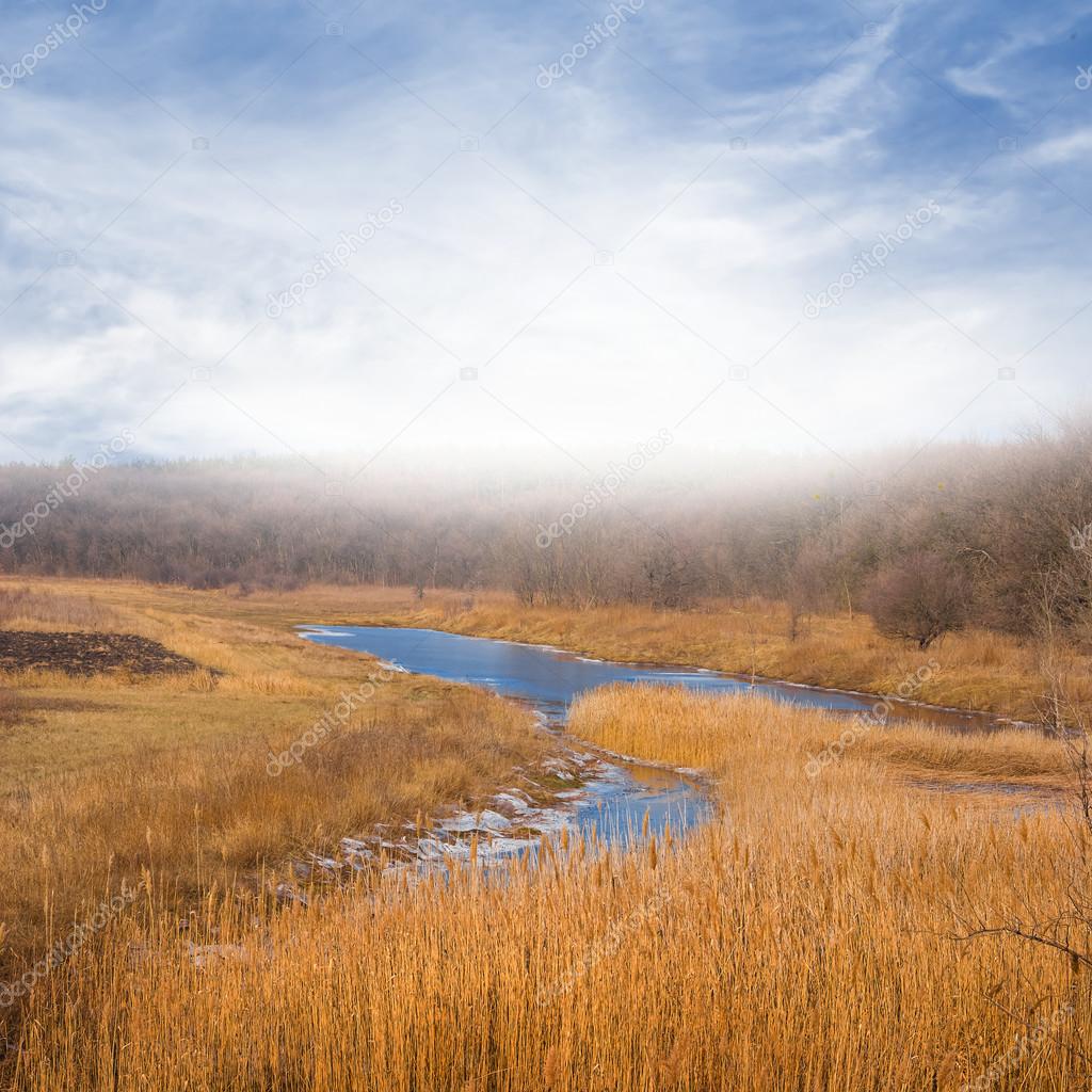 Small blue river