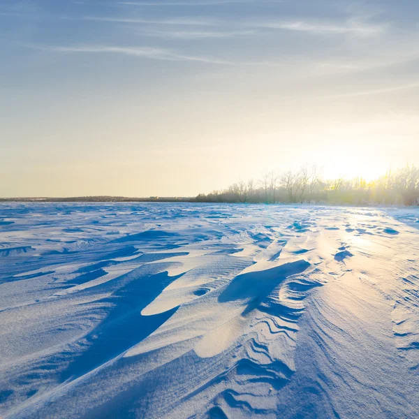 Abendliche Winterszene — Stockfoto