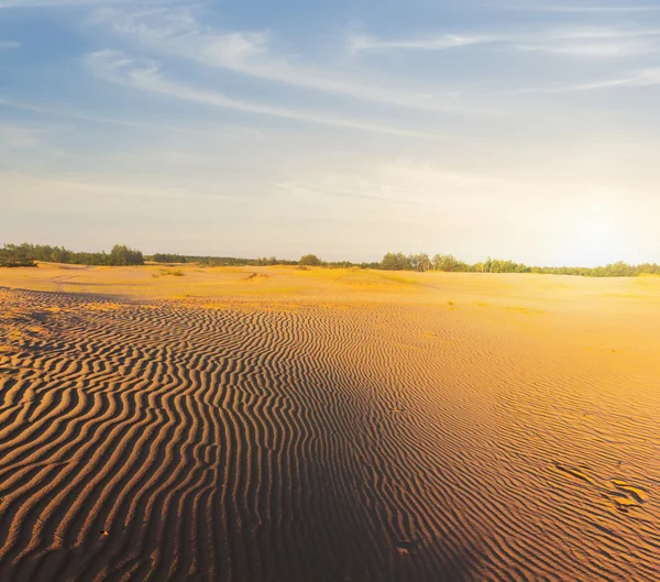 Deserto de areia à noite — Fotografia de Stock